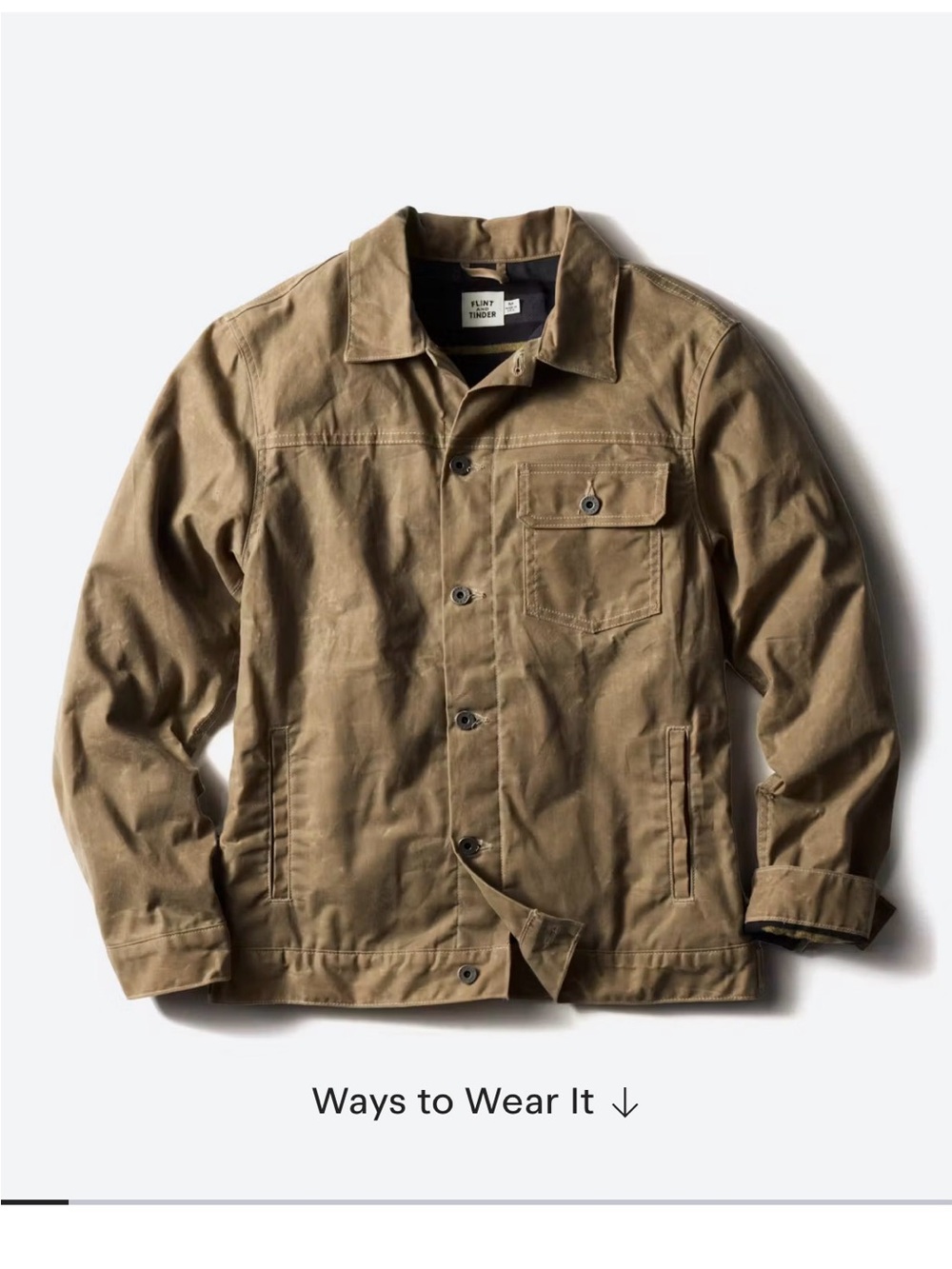 Flint And Tinder Flannel-Lined Waxed Trucker Jacket XL